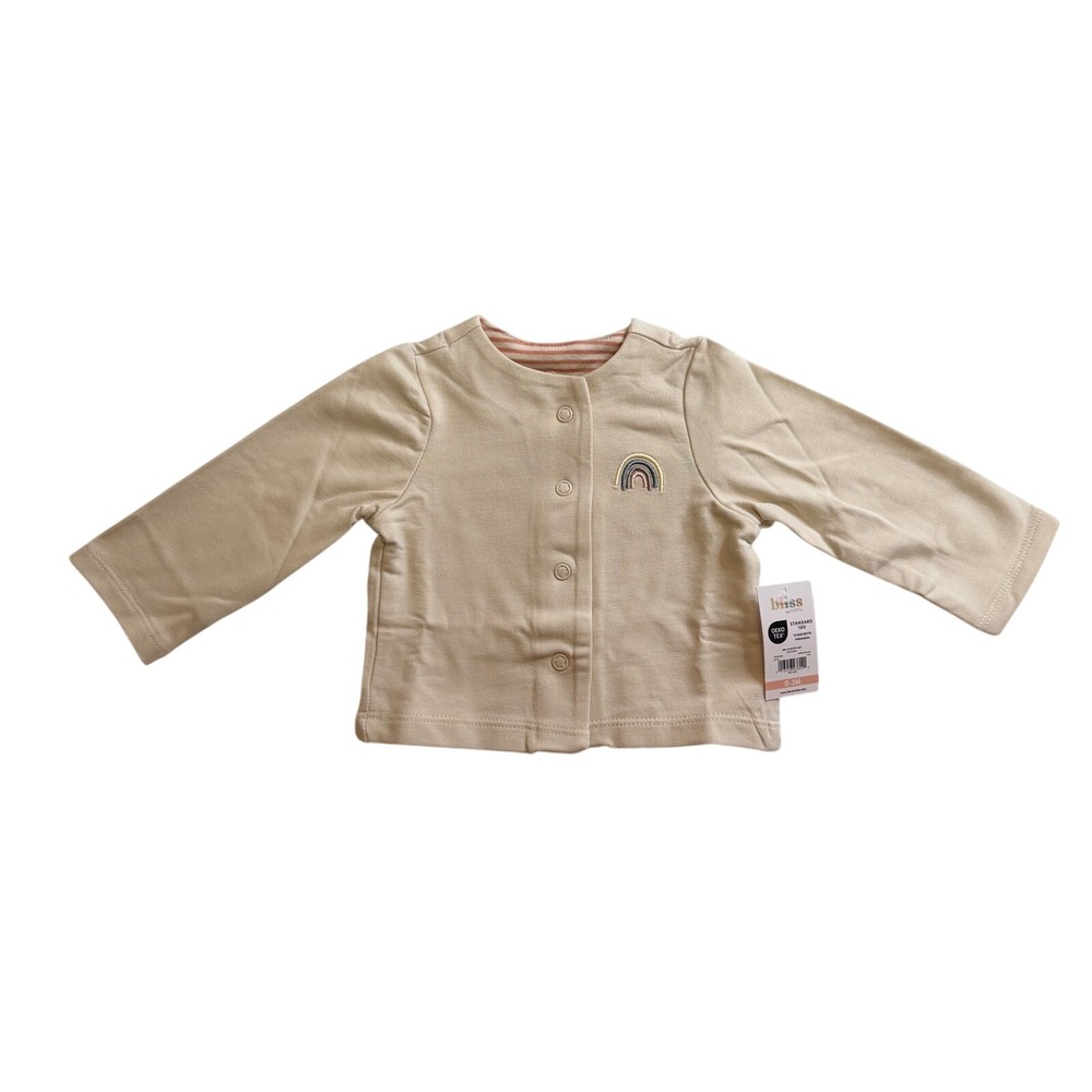 Bliss by Garanimals 3-Piece Outfit Set Rose Dawn Rainbow Stripes 3-6M NWT - Picture 2 of 6